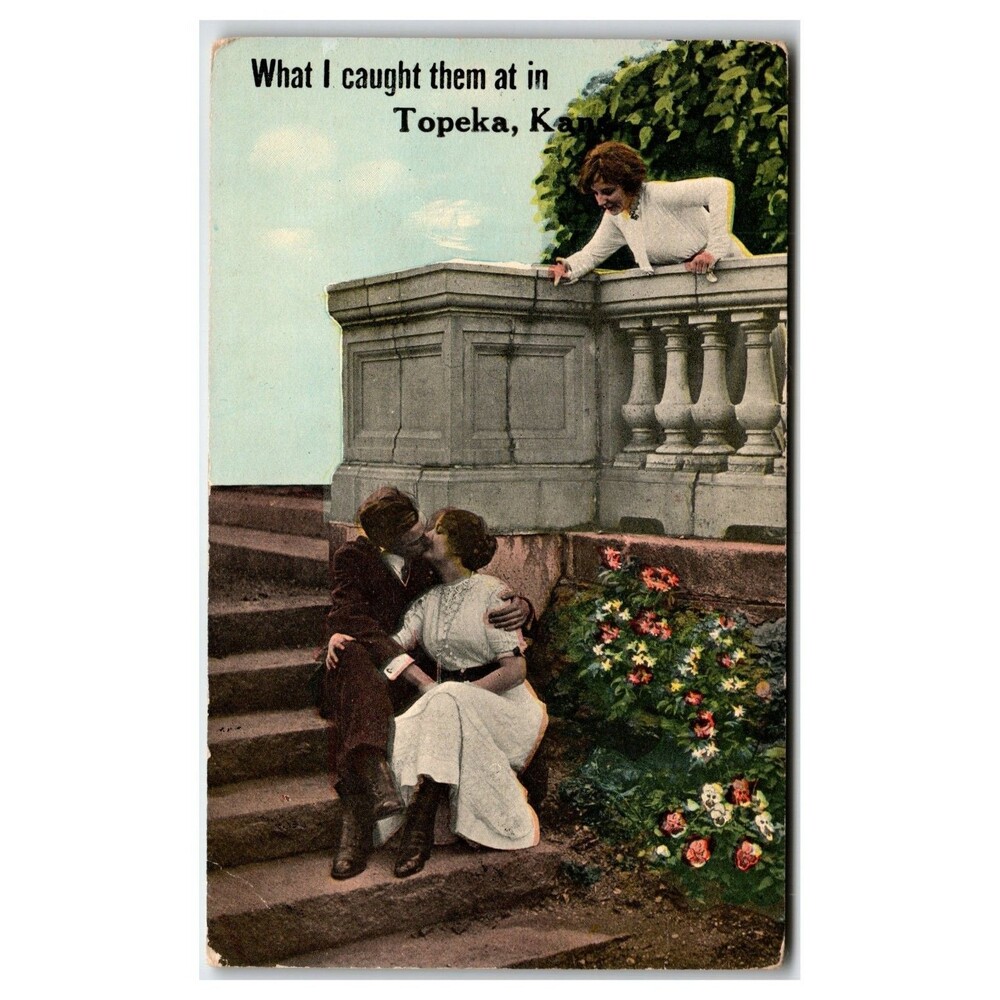 Comic Postcard Topeka Kansas "What I Caught Them At" Zercher 1910s Unposted
